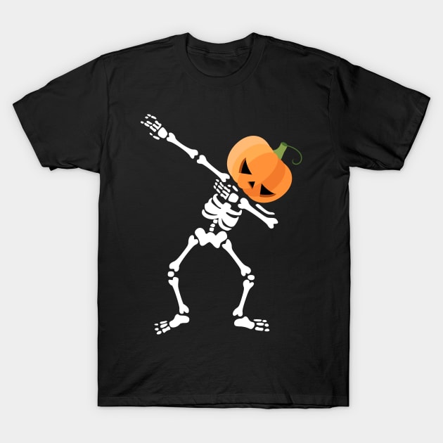 Fun Halloween Pumpkin Skeleton Shuffle Dance T-Shirt by Marc Scott Parkin